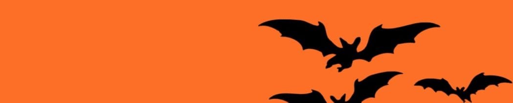 Halloween bats flying through the air