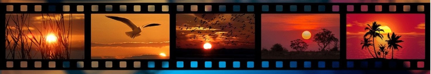 Film reel images, representing enhancing digital memories with Windows 10