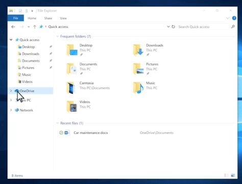 Backed-up files are shown in the OneDrive folder in Microsoft File Explorer.