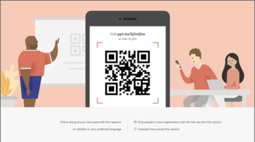 Microsoft PowerPoint Live QR code.