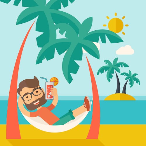 Manager on vacation - relaxed because his Teams out of office status message is on.