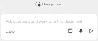 screenshot of Copilot in Word's prompt box to