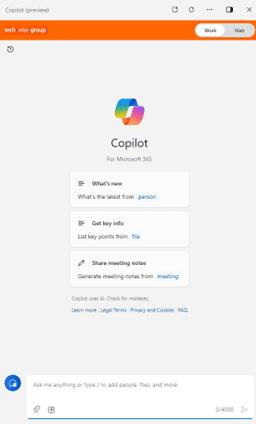 screenshot of Copilot in Windows prompt box on launch