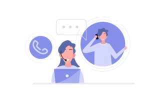 vector of women on phone with bubble dots showing other people talking