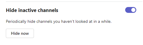 Settings in channels area to hide inactive channels.