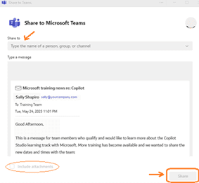 TWG-Tech Tip-Outlook Share Email to Teams-004